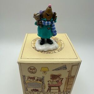 Wee Forest Folk MO-02 "Mole Bell Ringer" 1994 Annette Petersen WFF Retired Mint